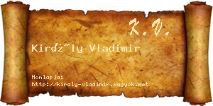 Király Vladimir névjegykártya